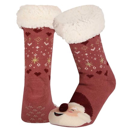 Morethansocks- Kerst huissokken - Dames - 3D - Paars