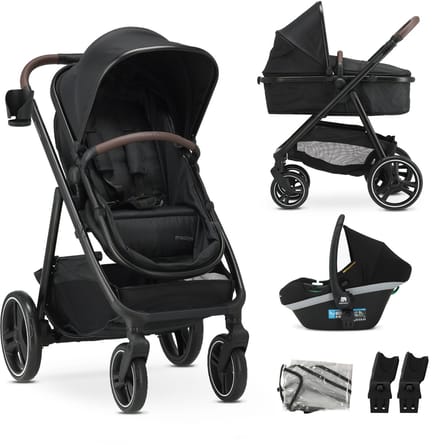 Mooiys Luca Kinderwagen 3in1 - Multi functionele Kinderwagen - inclusief autostoel - Zwart