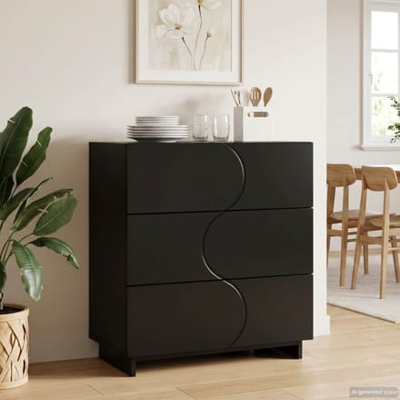 vidaXL - Dressoir - Zwart - 70 - x - 38 - x - 75 - cm - Bewerkt - hout