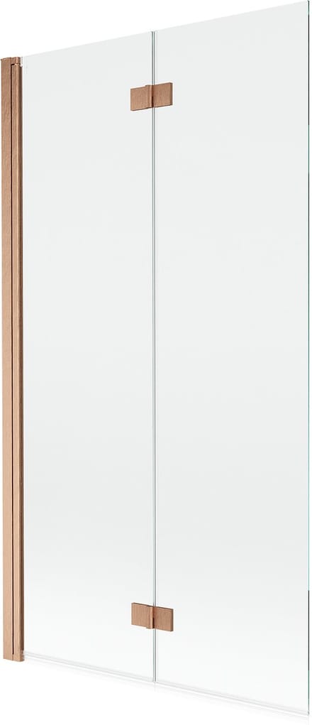 Mexen Mist douchewand 2-delig links 100 x 150 , transparant, geborsteld koper - 8A9-100-002-65-00-L