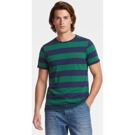 Brooks Brothers Striped T-shirt Cotton Green Maat: M | Basic T-Shirts Outlet | Heren | Groen