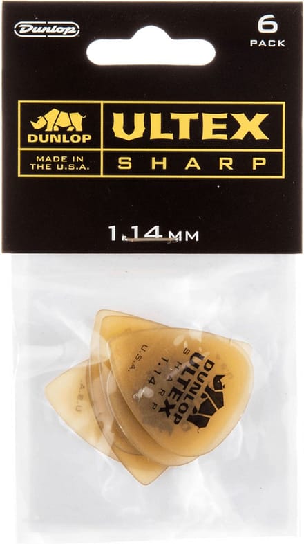 Jim Dunlop Ultex - Plectrums - Sharp - Player's Pack 6 Stuks - 1,14 mm