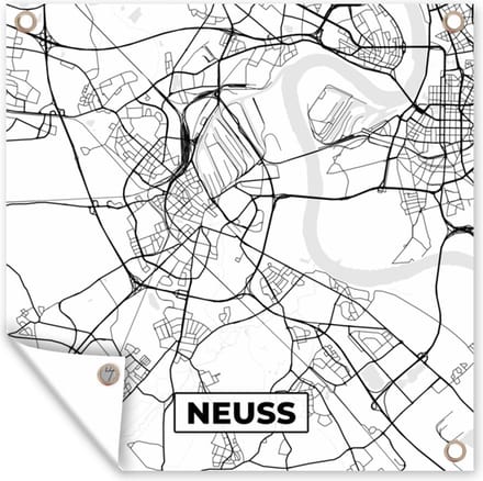 Tuindoek Kaart - Neuss - Plattegrond - Stadskaart - 100x100 cm