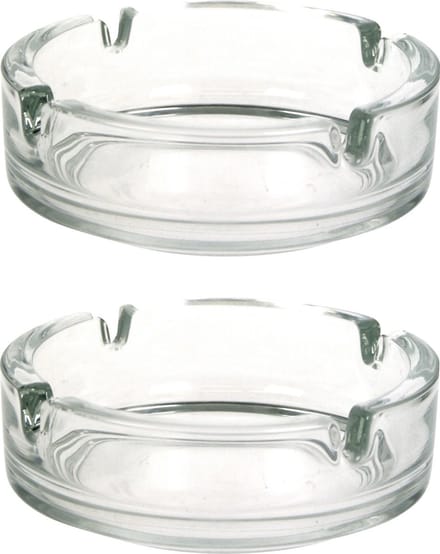 Luminarc Asbak 10,5 cm - 8x - Transparant glas - Geschikt binnen en buiten - Compact formaat