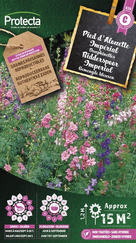 Protecta Bloemen zaden: Ridderspoor Imperial gemengd