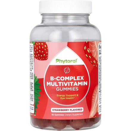 Phytoral, multivitamines complexes B en gummies, fraise, 60 gummies
