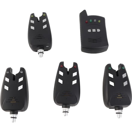 4 Stuks Visbeetmelder & 1 Stuk Ontvanger Indicator Geluid & LED Licht Waarschuwing Visuitrusting gray