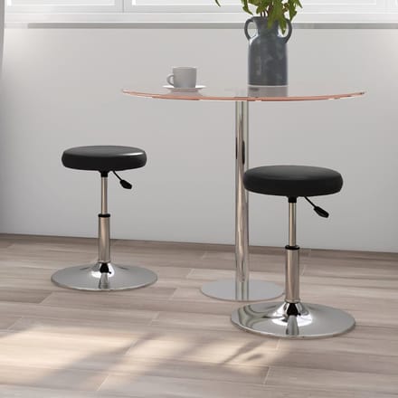vidaXL - Eetkamerstoelen - 2 - st - kunstleer - zwart