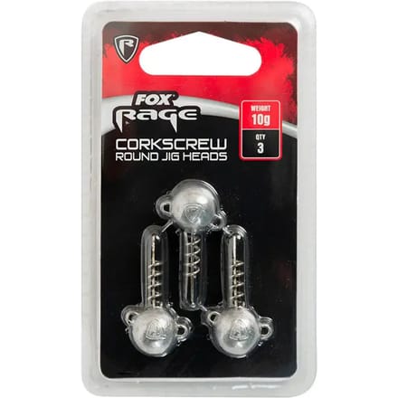 Fox Rage Corkscrew Round Jig Heads Grijs / 5g