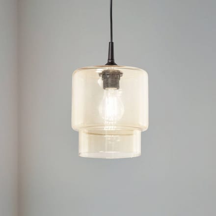 Argon Glazen hanglamp Nesto, amber, Ø 18 cm, E27