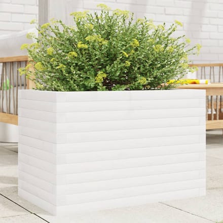 vidaXL - Plantenbak - 70x40x46 - cm - massief - grenenhout - wit