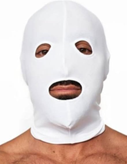 Mister B - lycra masker open ogen en mond - wit - one size