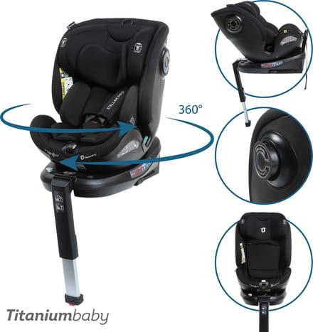 Titaniumbaby Stellar PRO I-Size 360 graden draaibaar zwart