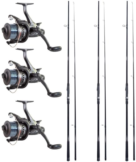 3x Catchmax Carper + 3x Catchmax 5000FR (Karperhengels + Vrijloopmolens) - Karper Set