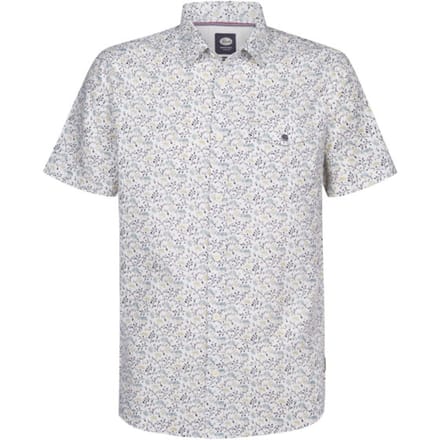 Petrol Industries - Heren Overhemd met all-over print Drifter - Wit - Maat S