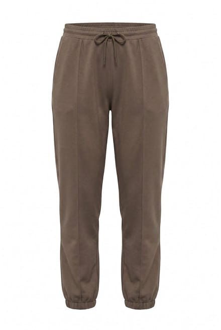 MIAMODA - Dames - Jerseybroek persplooi elastische tailleband - Donkerolijf - Maat 44