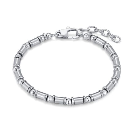 Twice As Nice Armband in edelstaal, mat en blinkend 18cm+3cm
