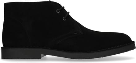 Manfield - Heren - Zwarte suède desert boots - Maat 40