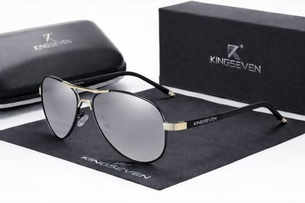 KingSeven Greystar - Pilotenbril met UV400 en polarisatie filter - Z187