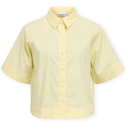 Overhemd Korte Mouw Object Paige Re Shirt - Pastel Yellow