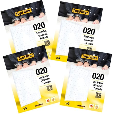 Set van 4 pakketten van 4 emmerstofzuigerfilters 64020 Electrolux en Tornado TopFilter Premium
