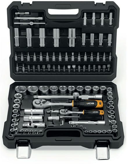 JCB Professionele Gereedschapsset - 108-delig - Nasadki 1/2" en 1/4" - Ergonomische Handgreep