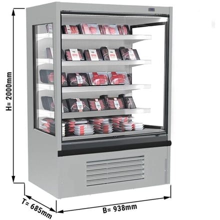 GGM Gastro Wandkühlregal - 938mm - 341 Liter - mit 4 Ablagen Grijs
