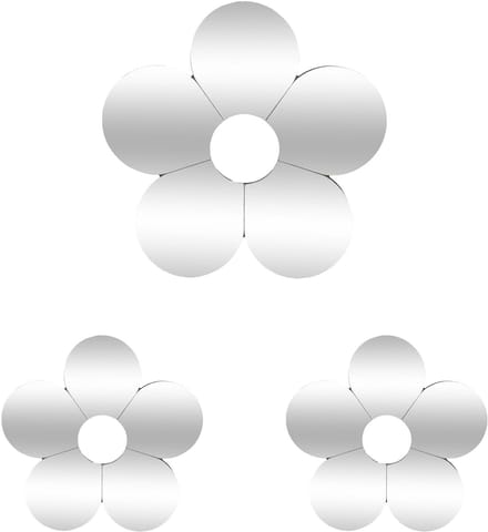Atmosphera Kids Bloemen Spiegels - Set van 3 stuks - 21x21cm