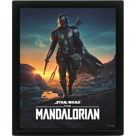 3D lenticulaire frame poster Pyramid Star Wars - The Mandalorian Nightfall