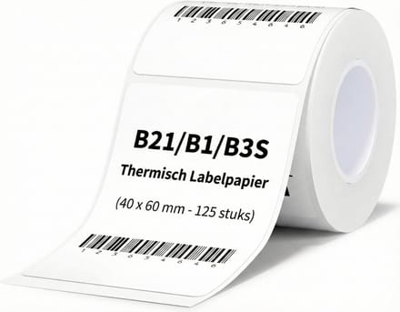 Niimbot Rol voor B21/B1/B31/B4 - 40x60mm - 125 Labels - 1 rol - Wit