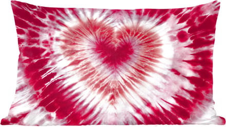 Sierkussens - Kussentjes Woonkamer - 60x40 cm - Hartvorm - Roze - Tie dye