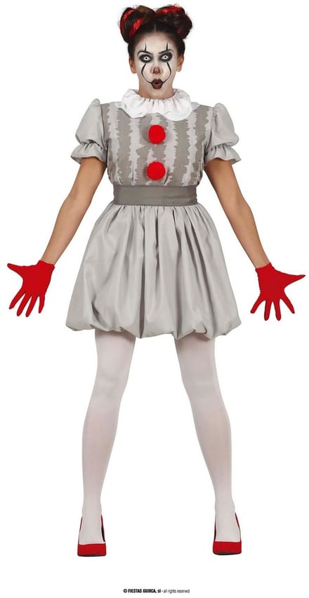 Niet Zo Vrolijke Grijze Scary Clown - Vrouw