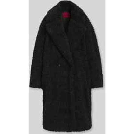 oversized fit teddy- / lange jas van imitatiebont met reverskraag model 'Malite-1'