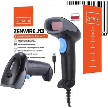 Stationaire laserscanner barcodelezer USB bedraad 1D Zenwire J13 voor computer en kantoor