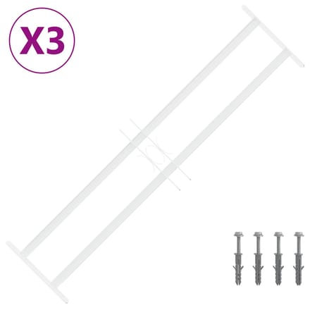 vidaXL - Beveiligingsrooster - voor - ramen - met - 2 - kruissteunen - 3 - st