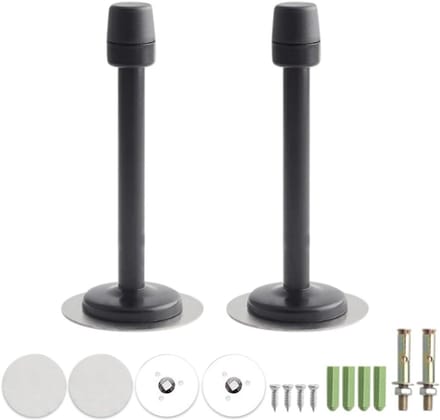2 Stuks Deurstoppers Roestvrij Staal Wandmontage Zware Bumper met Rubber Buffer 120mm Zwart