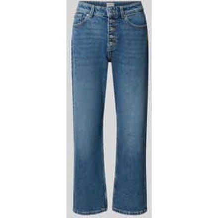 Jeans in verkorte pasvorm met knoopsluiting