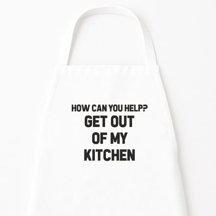 Go Mama - Keukenschort – How can you help? Get out of my Kitchen – Grappig kookschort – Humor cadeau – Perfect voor kerst of Sinterklaas