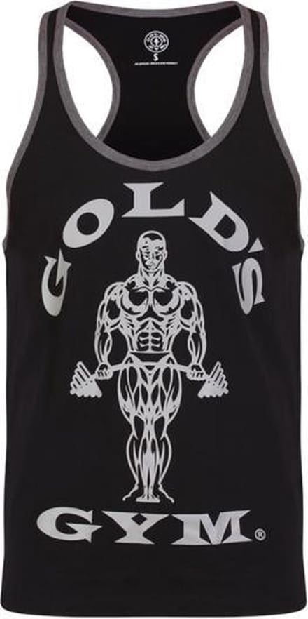 GGVST004 Muscle Joe Contrast Vest - Black/Grey Marl - S