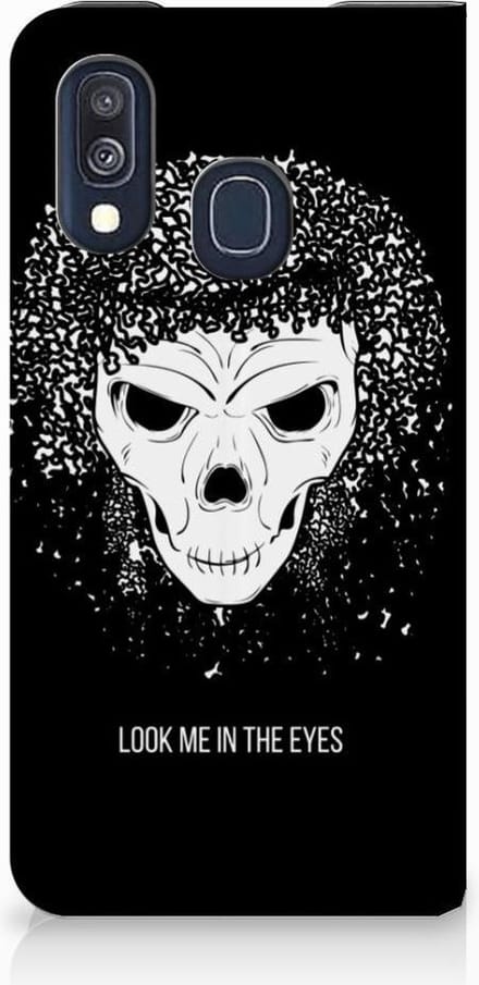 Mobiel BookCase Samsung Galaxy A40 Skull Hair