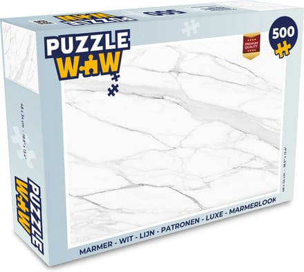 Puzzel Marmer - Wit - Lijn - Patronen - Luxe - Marmerlook - Legpuzzel - Puzzel 500 stukjes