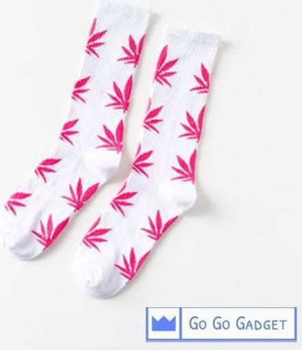 Wiet sokken | 1 paar | wit met roze
