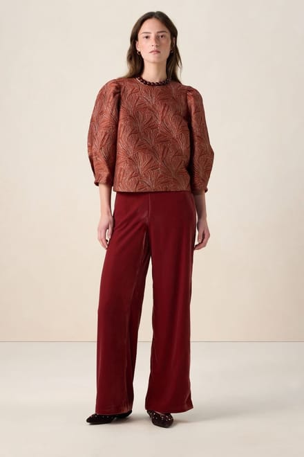 Sissy-Boy - Rode velvet wide leg broek