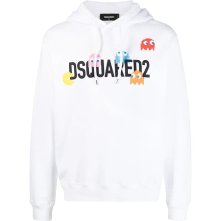 Dsquared2 Pac Man Cool Fit Witte Hoodie