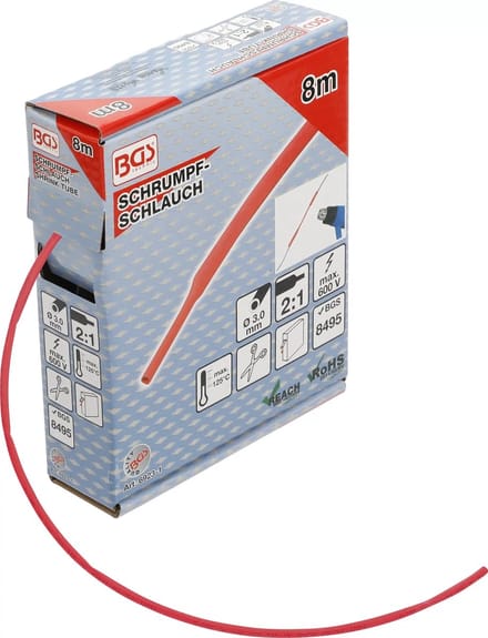 BGS krimpkousdoos rood Ø 3 mm 8 m - 6923-1