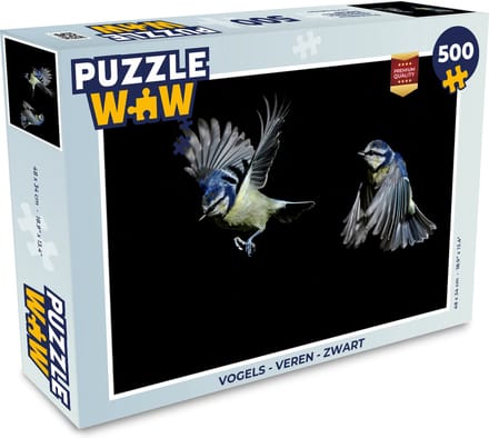 Puzzel Vogels - Veren - Zwart - Legpuzzel - Puzzel 500 stukjes