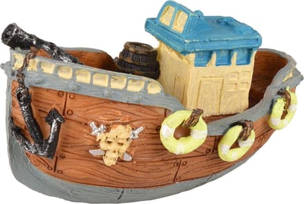 Aquarium Ropa Scheepswrak Piraat - Bruin - 12 x 7 x 7 cm