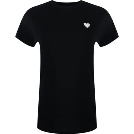 Love Moschino T-shirt Met Klein Wit Hartjeslogo In Zwart