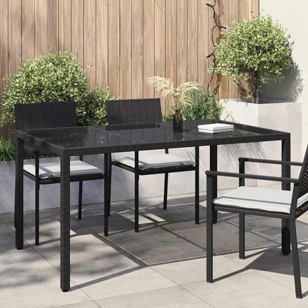 vidaXL Tuinstafel Zwart 150 x 90 x 75 cm poly rattan