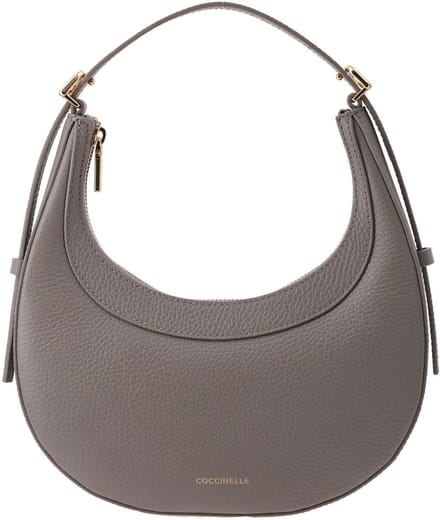COCCINELLE Leren handtas schoudertas Whisper Grained Leather Mini Bag Snow Lichtblauw